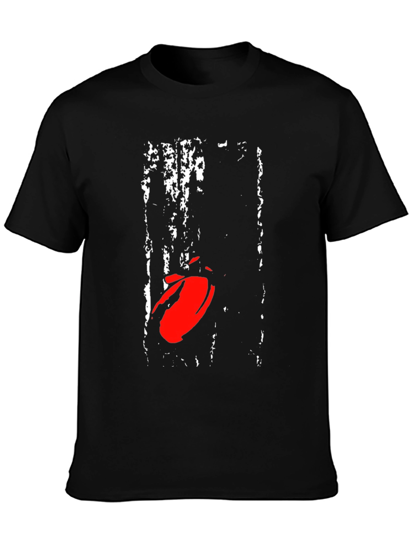 Graphic Print T-Shirt - Red Abstract Design