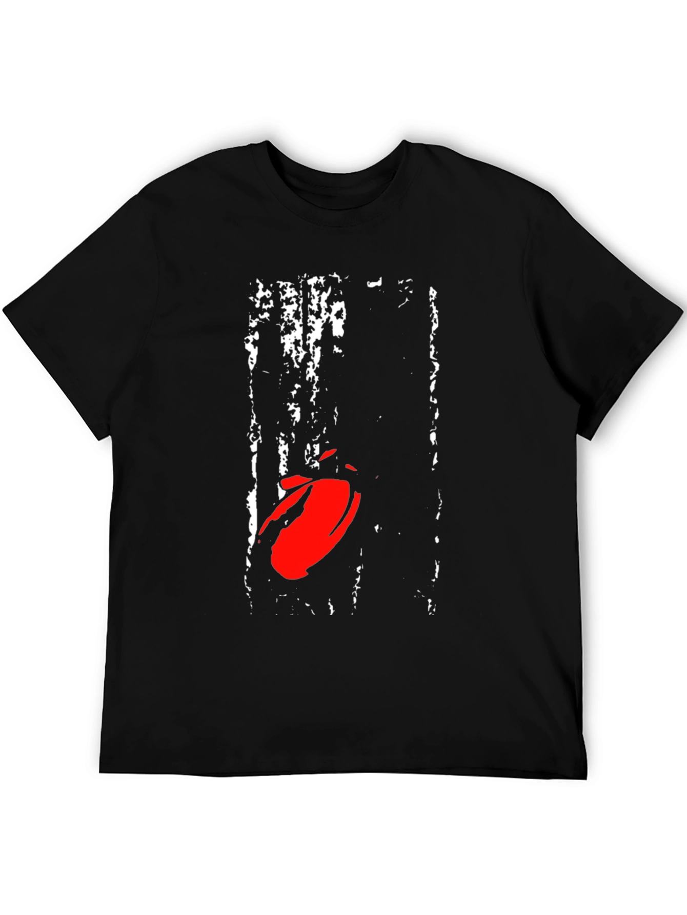Graphic Print T-Shirt - Red Abstract Design