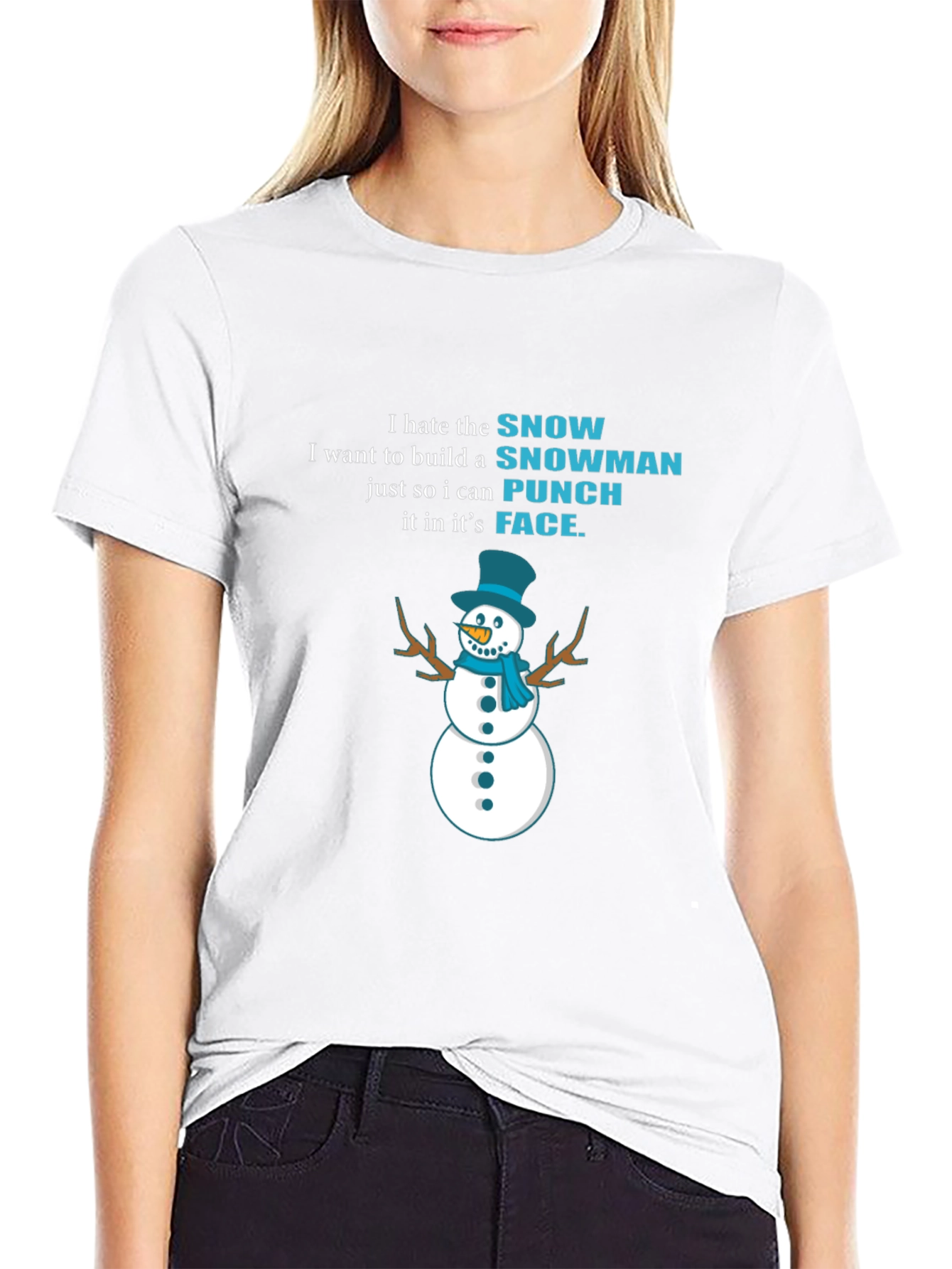 I Hate Snowman Black T-Shirt