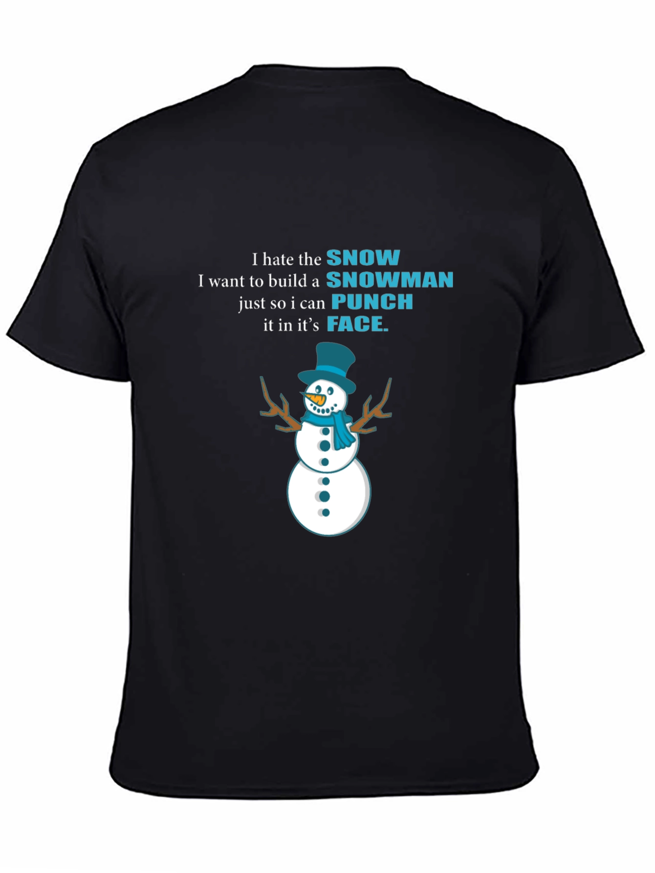 I Hate Snowman Black T-Shirt