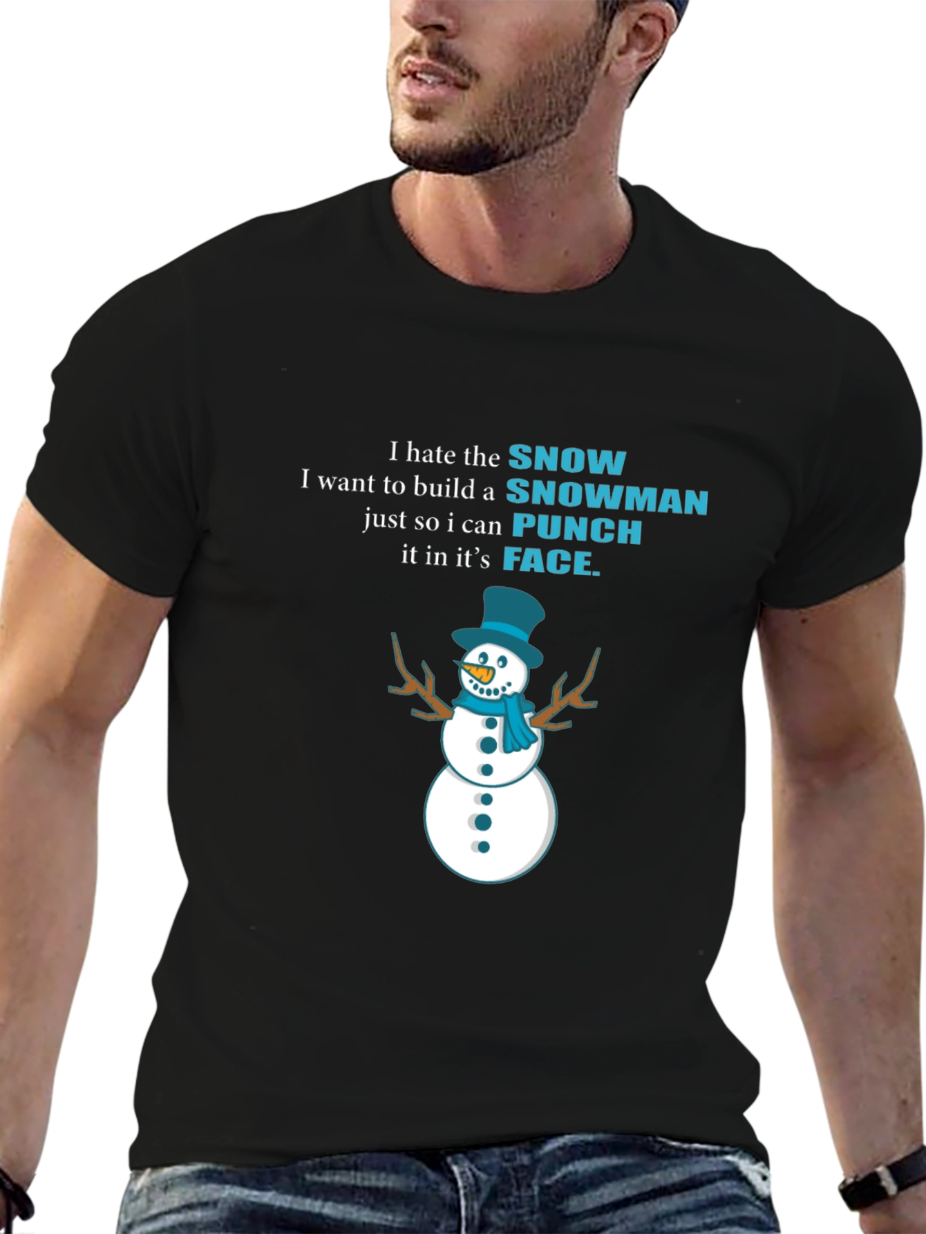 I Hate Snowman Black T-Shirt