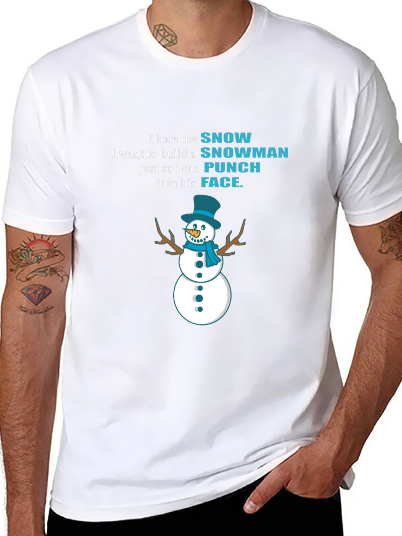 I Hate Snowman Black T-Shirt