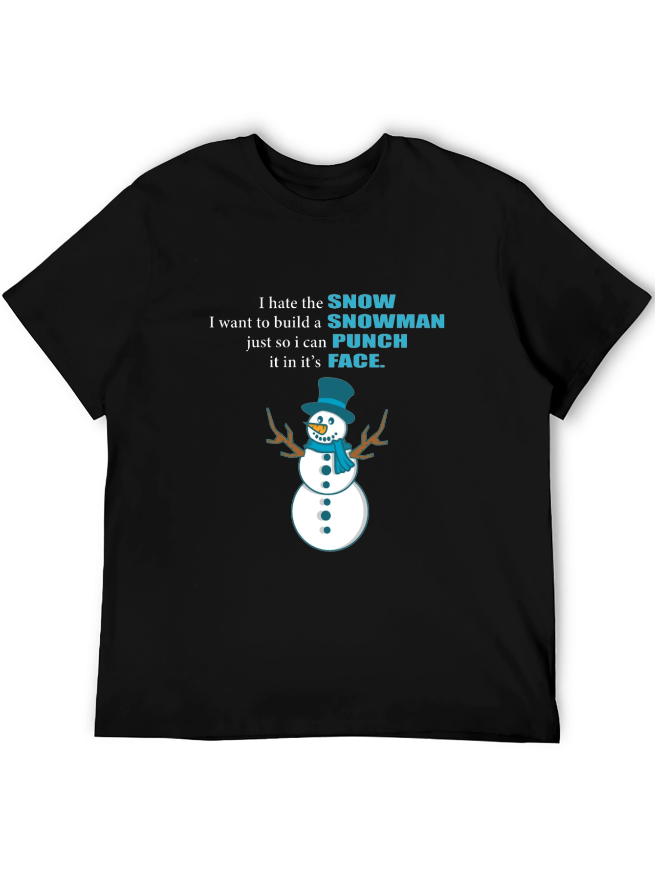 I Hate Snowman Black T-Shirt