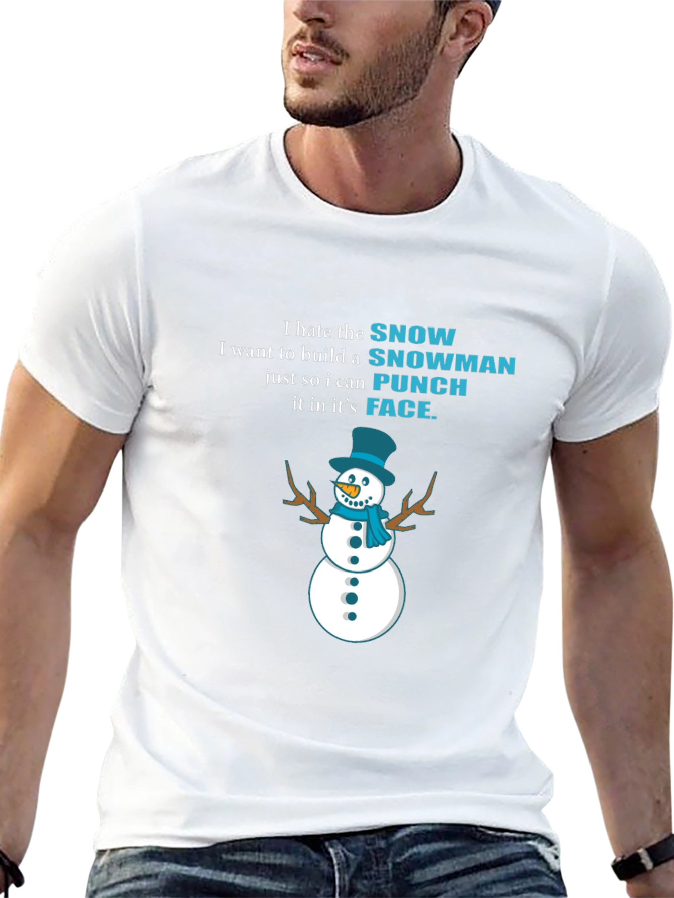 I Hate Snowman Black T-Shirt