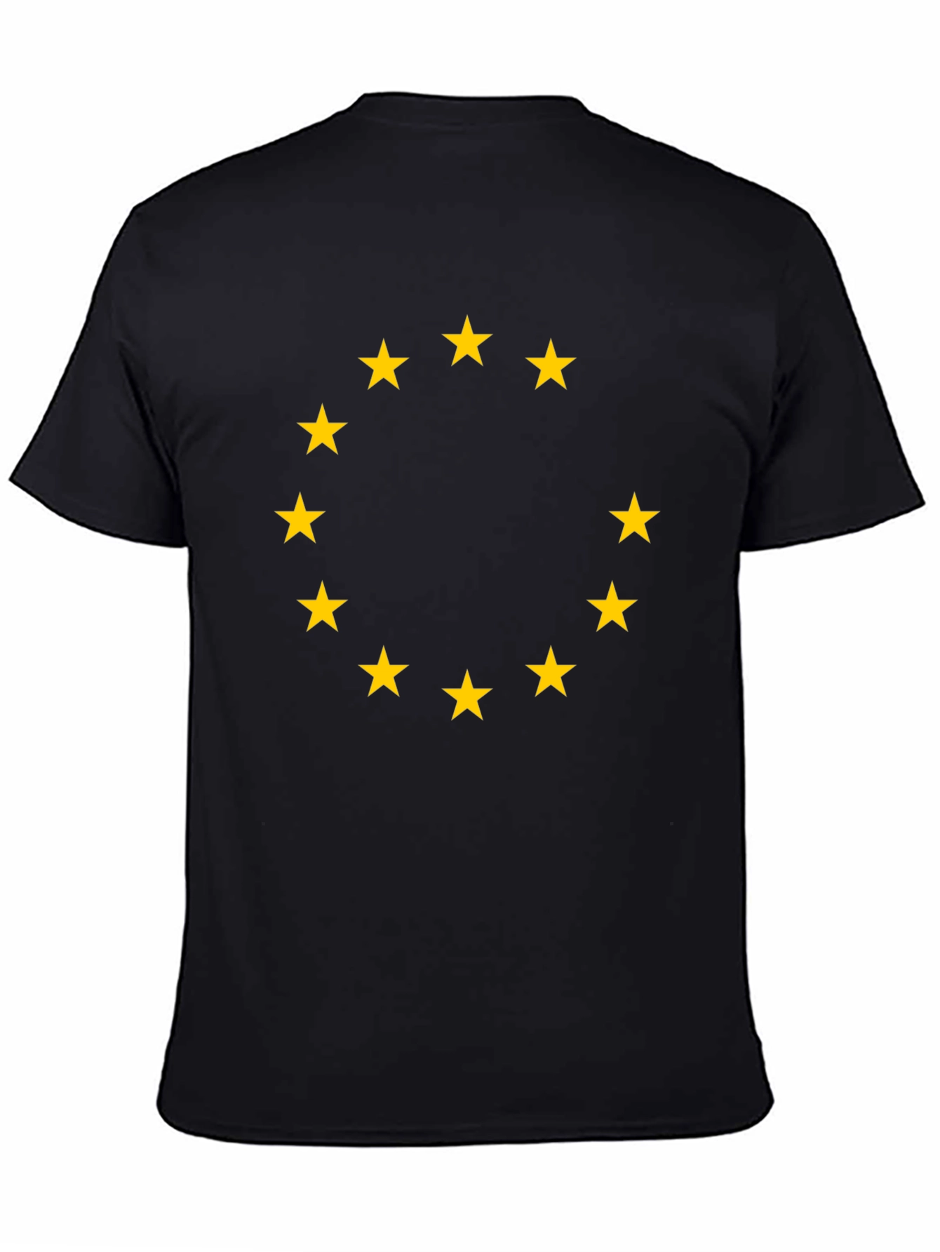 EU Flag T-Shirt - Black with Gold Stars