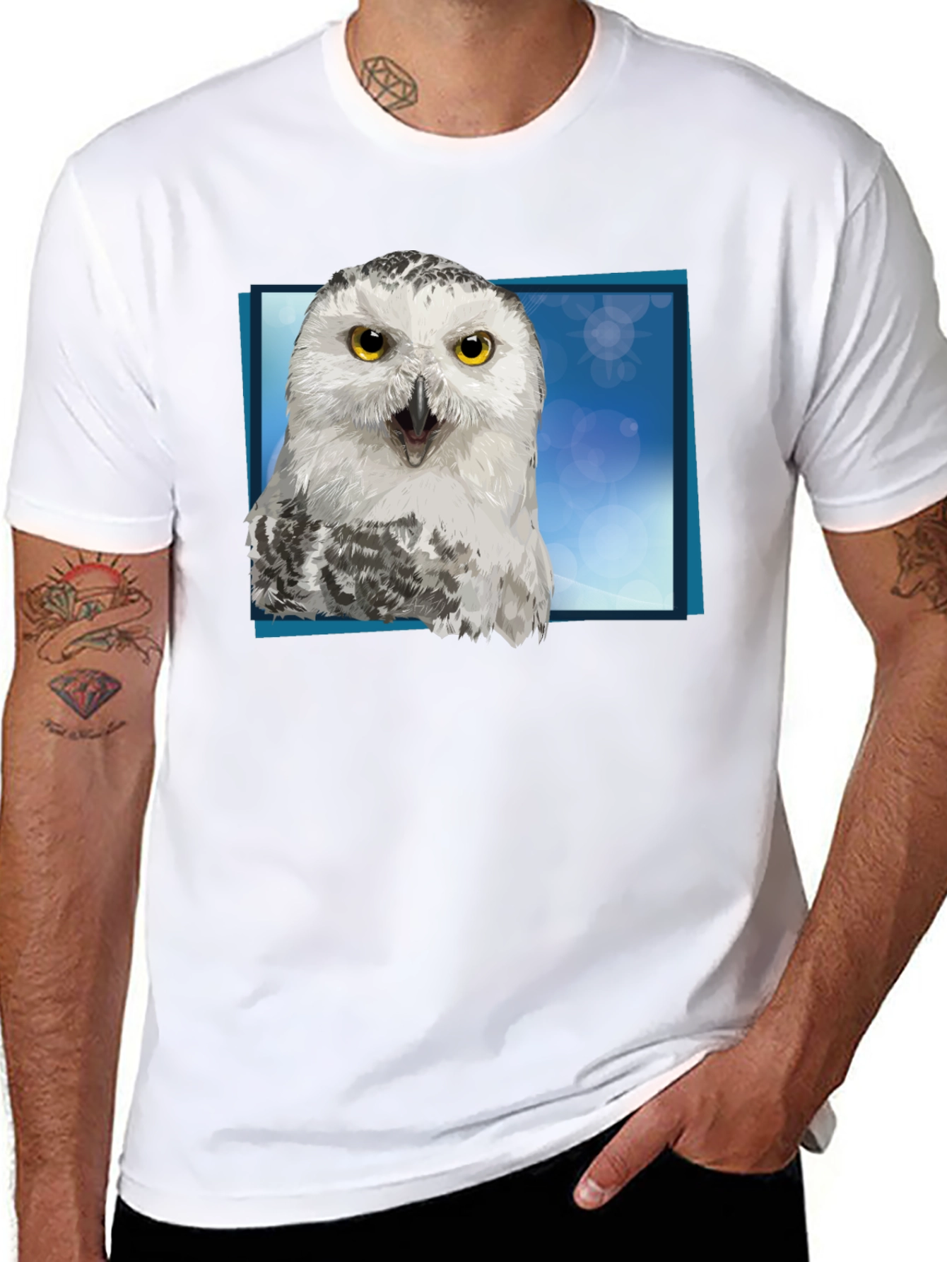 Owl Graphic Tee - Unique Bird Print