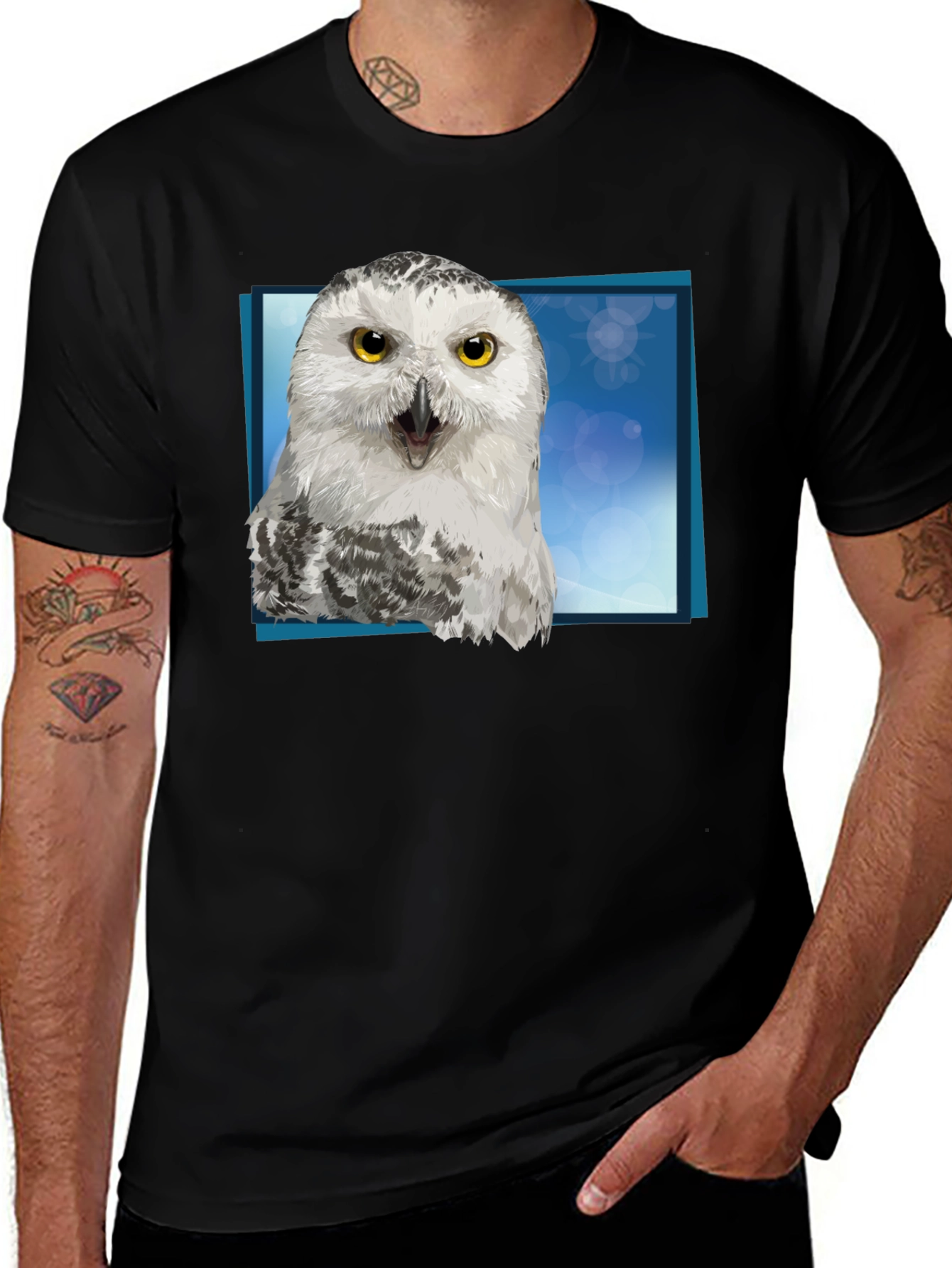 Owl Graphic Tee - Unique Bird Print