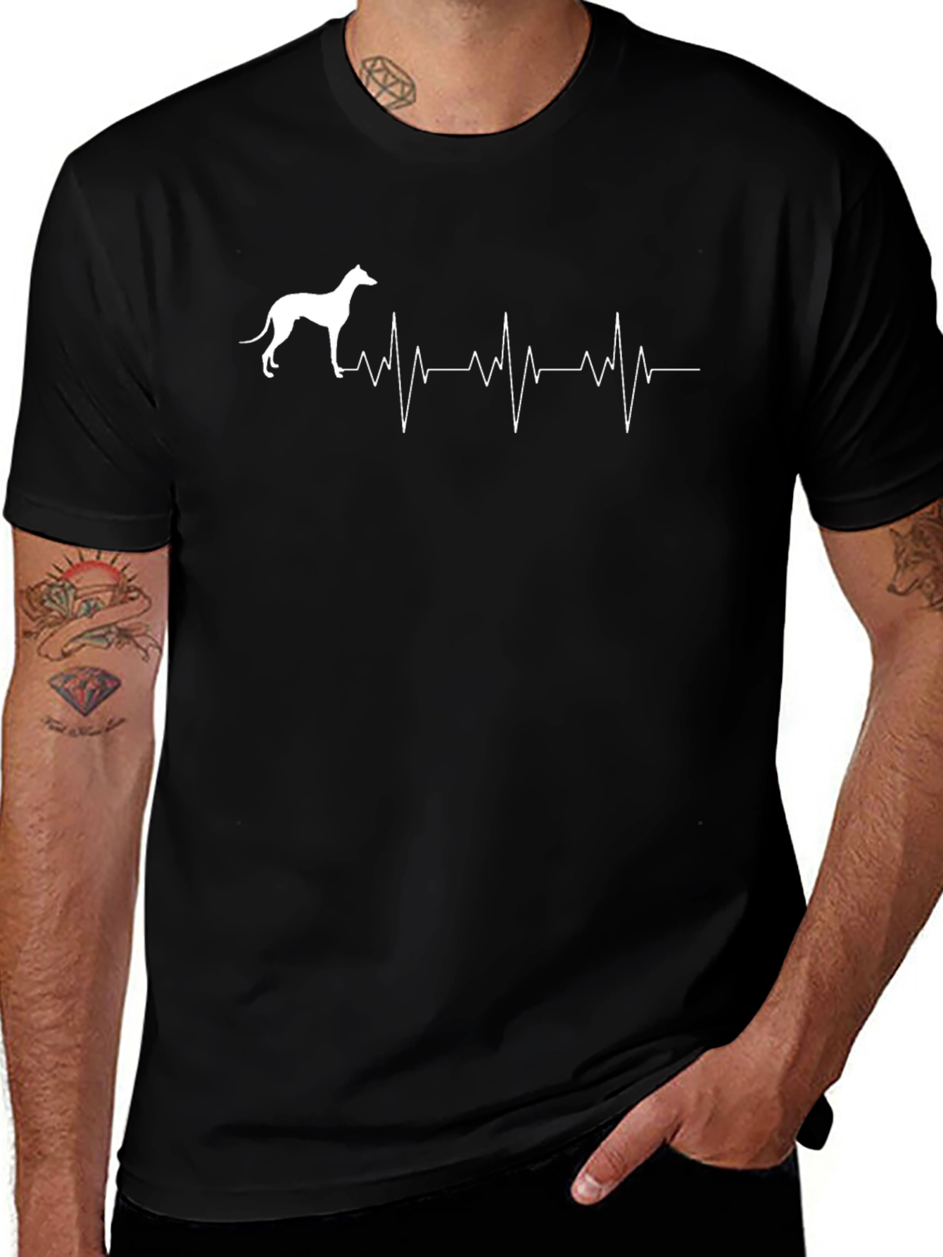 Greyhound Heartbeat T-Shirt - Dog Lover Tee