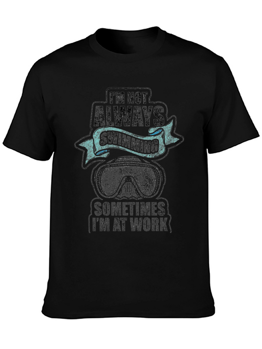 Swimming & Work Graphic Tee - Black