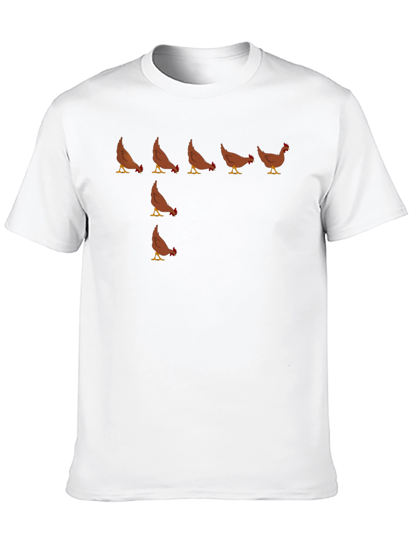 Funny Chicken Pattern Black T-Shirt for Men