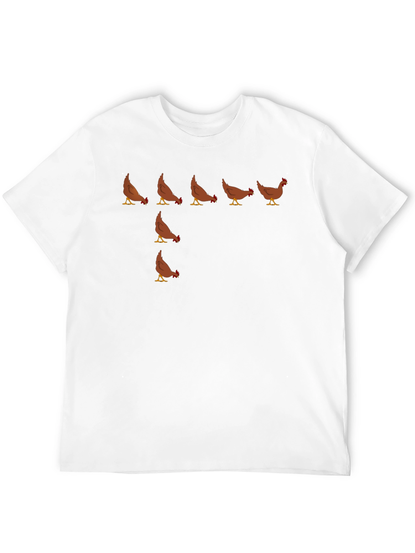 Funny Chicken Pattern Black T-Shirt for Men