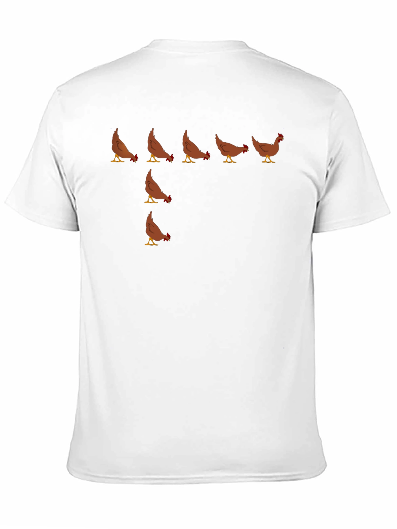 Funny Chicken Pattern Black T-Shirt for Men