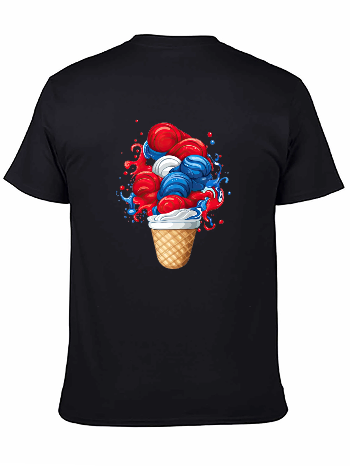 Patriotic Ice Cream Graphic Tee - Black