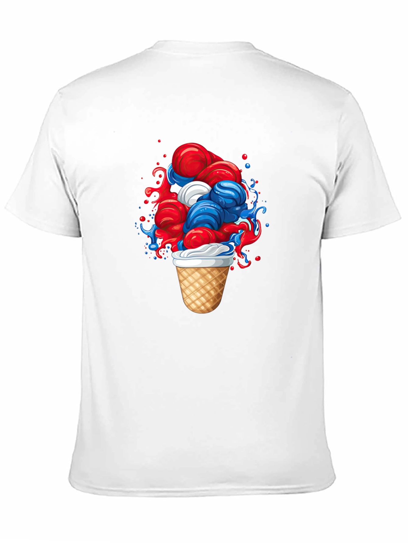 Patriotic Ice Cream Graphic Tee - Black