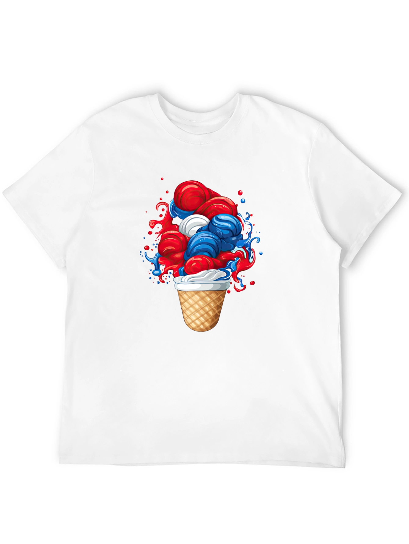 Patriotic Ice Cream Graphic Tee - Black