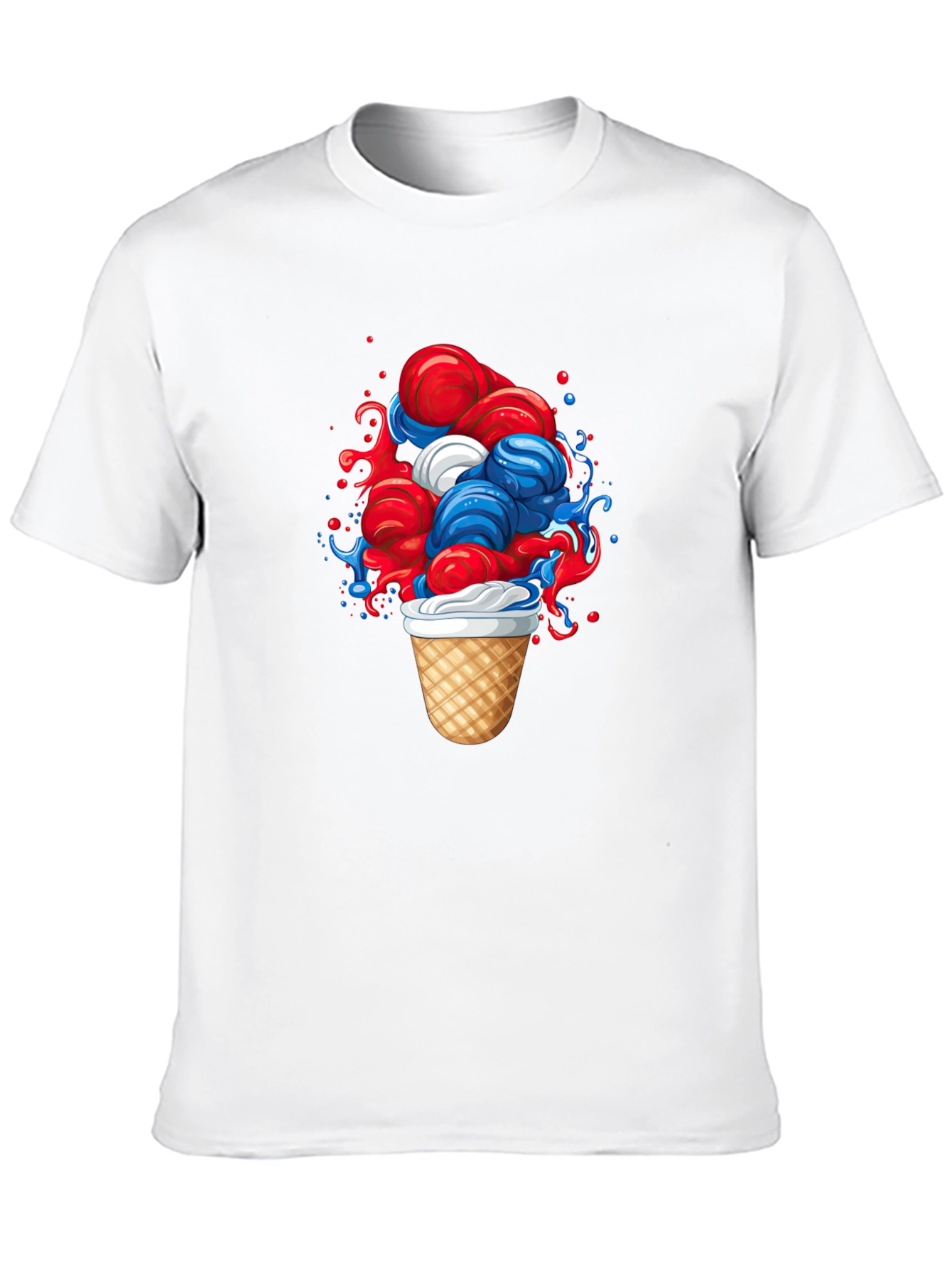 Patriotic Ice Cream Graphic Tee - Black