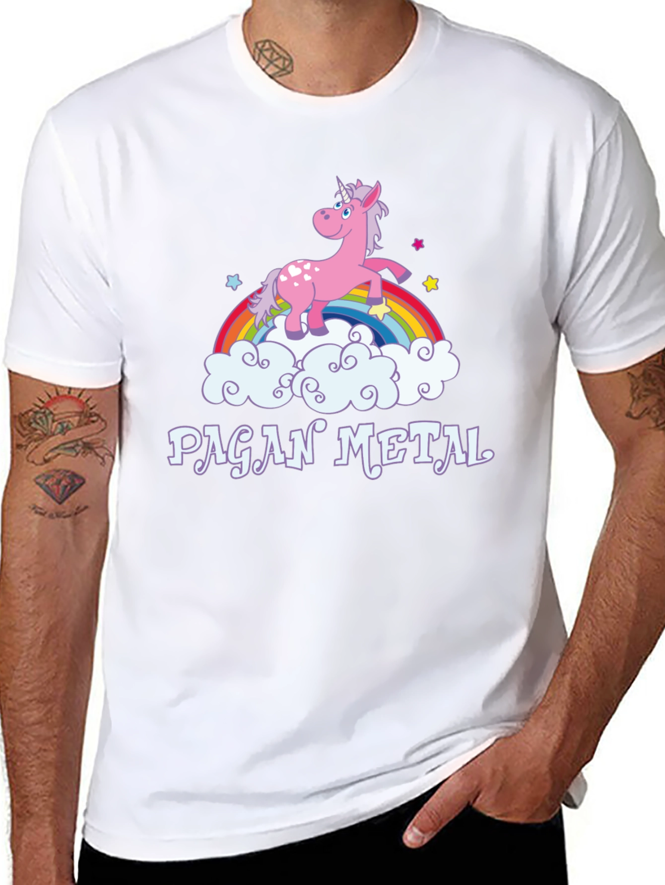 Pagan Metal Unicorn Rainbow T-Shirt