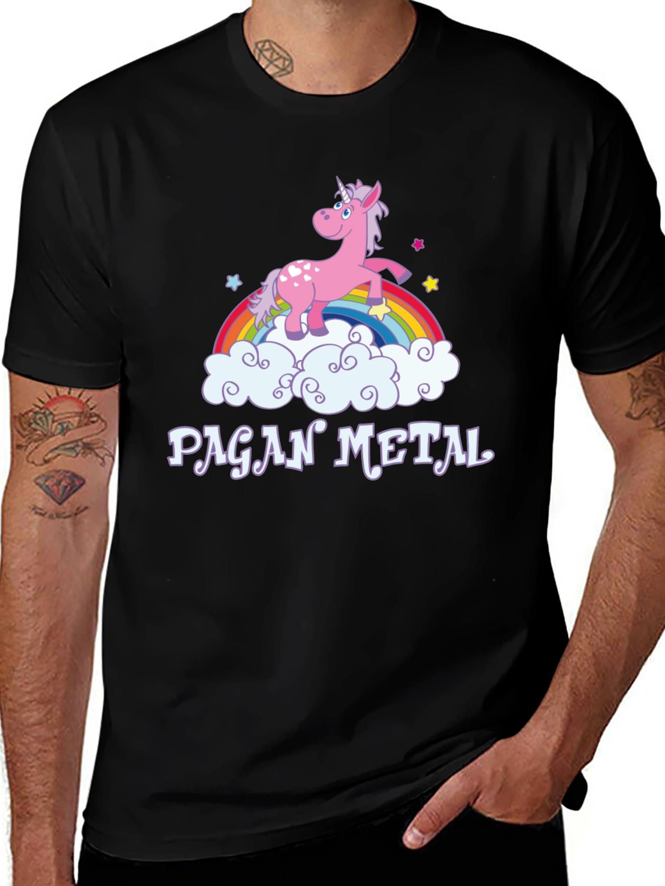 Pagan Metal Unicorn Rainbow T-Shirt
