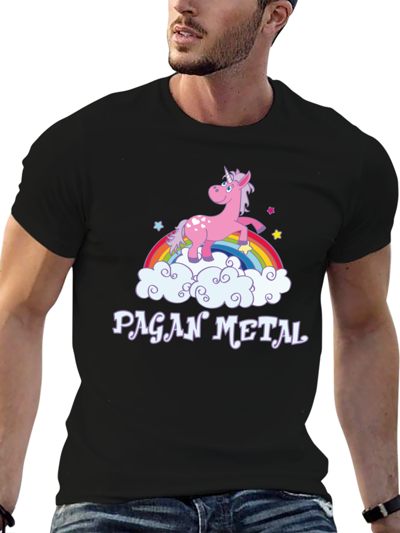 Pagan Metal Unicorn Rainbow T-Shirt