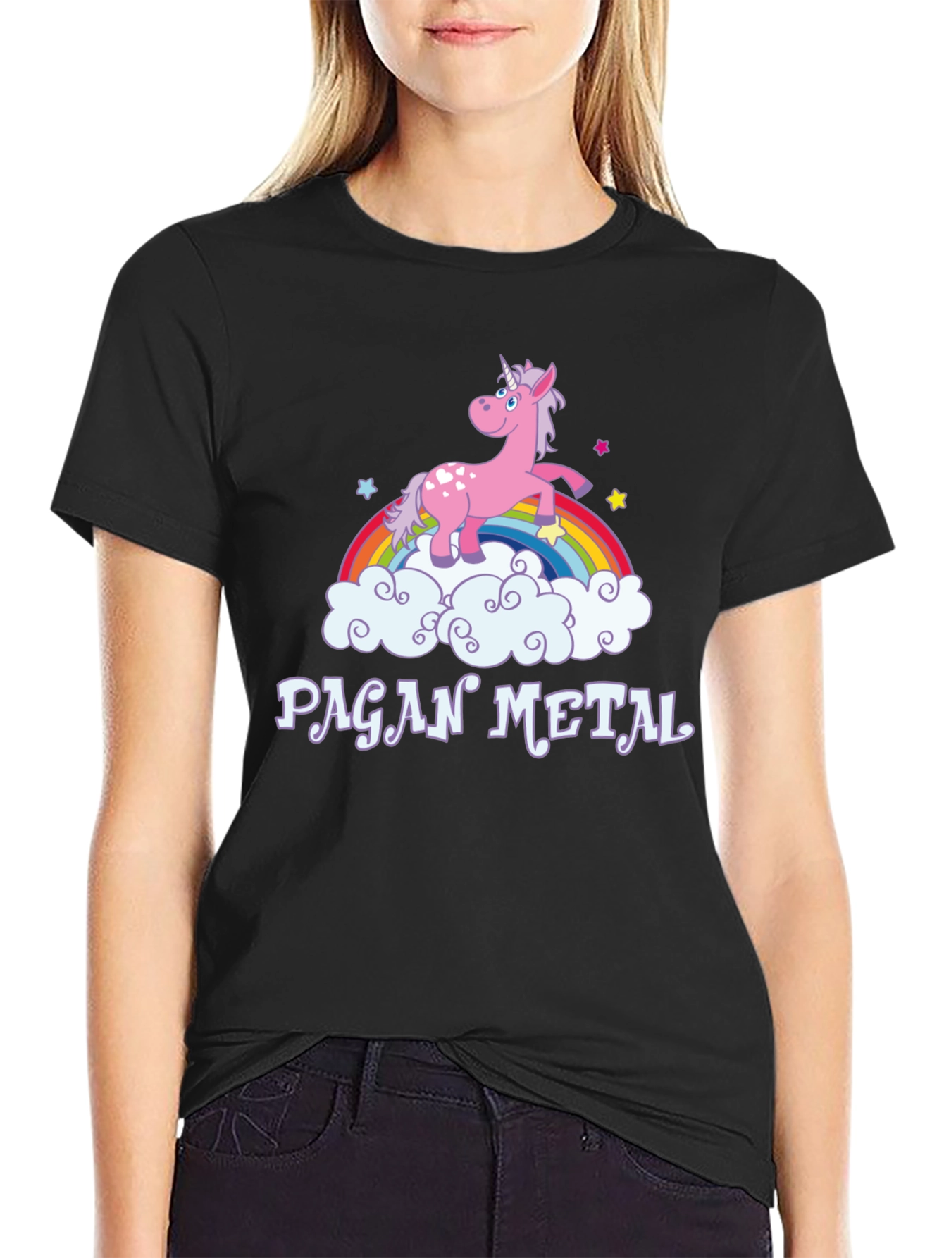 Pagan Metal Unicorn Rainbow T-Shirt