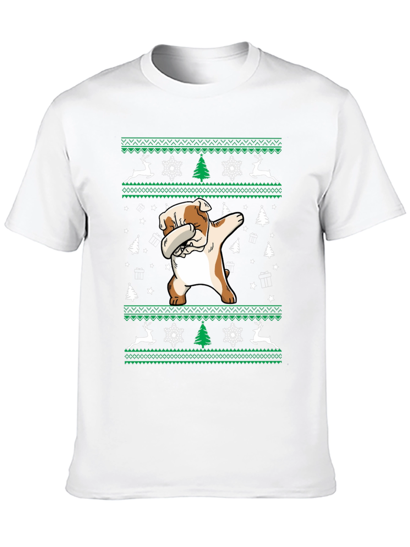 Dabbing Bulldog Christmas T-Shirt
