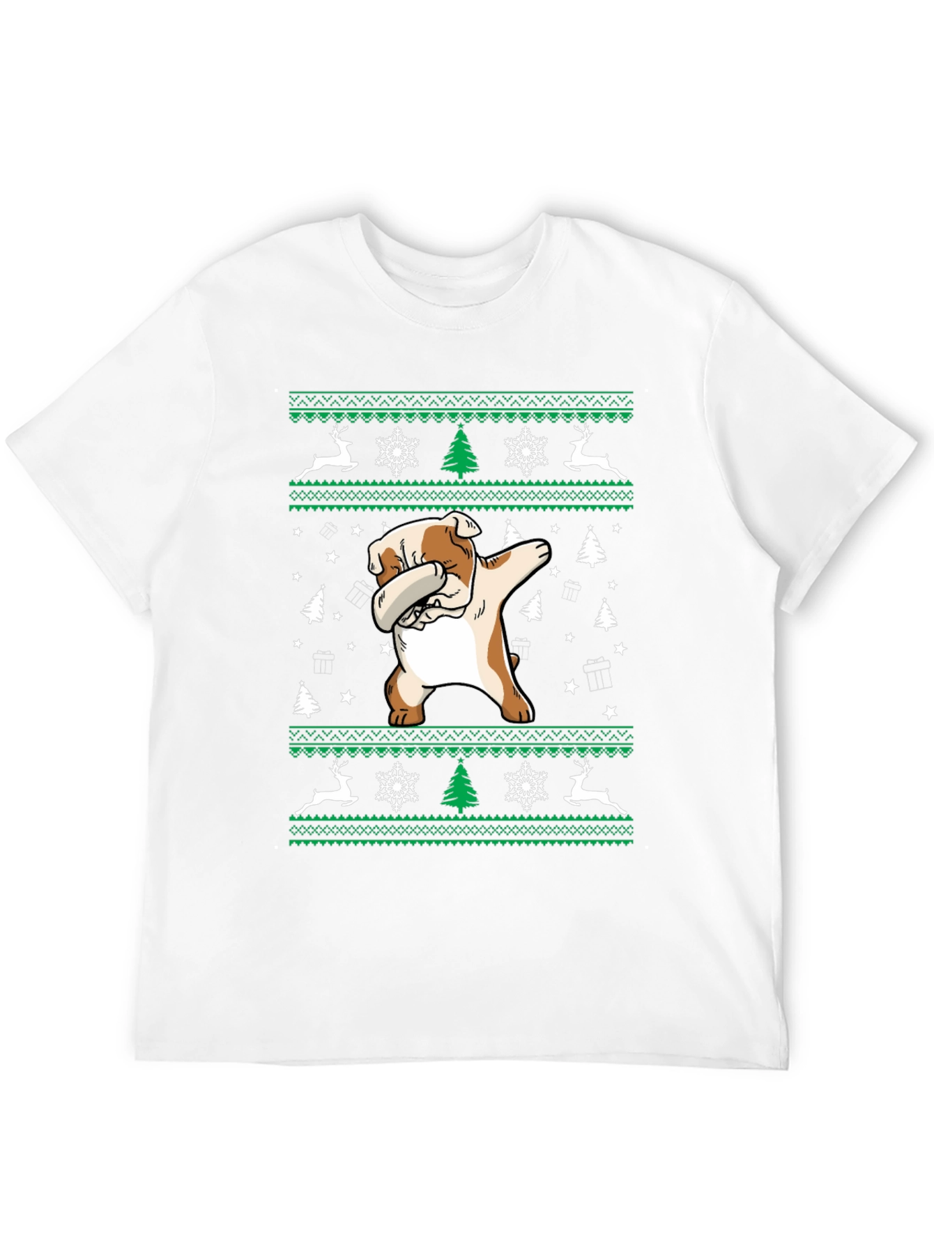 Dabbing Bulldog Christmas T-Shirt