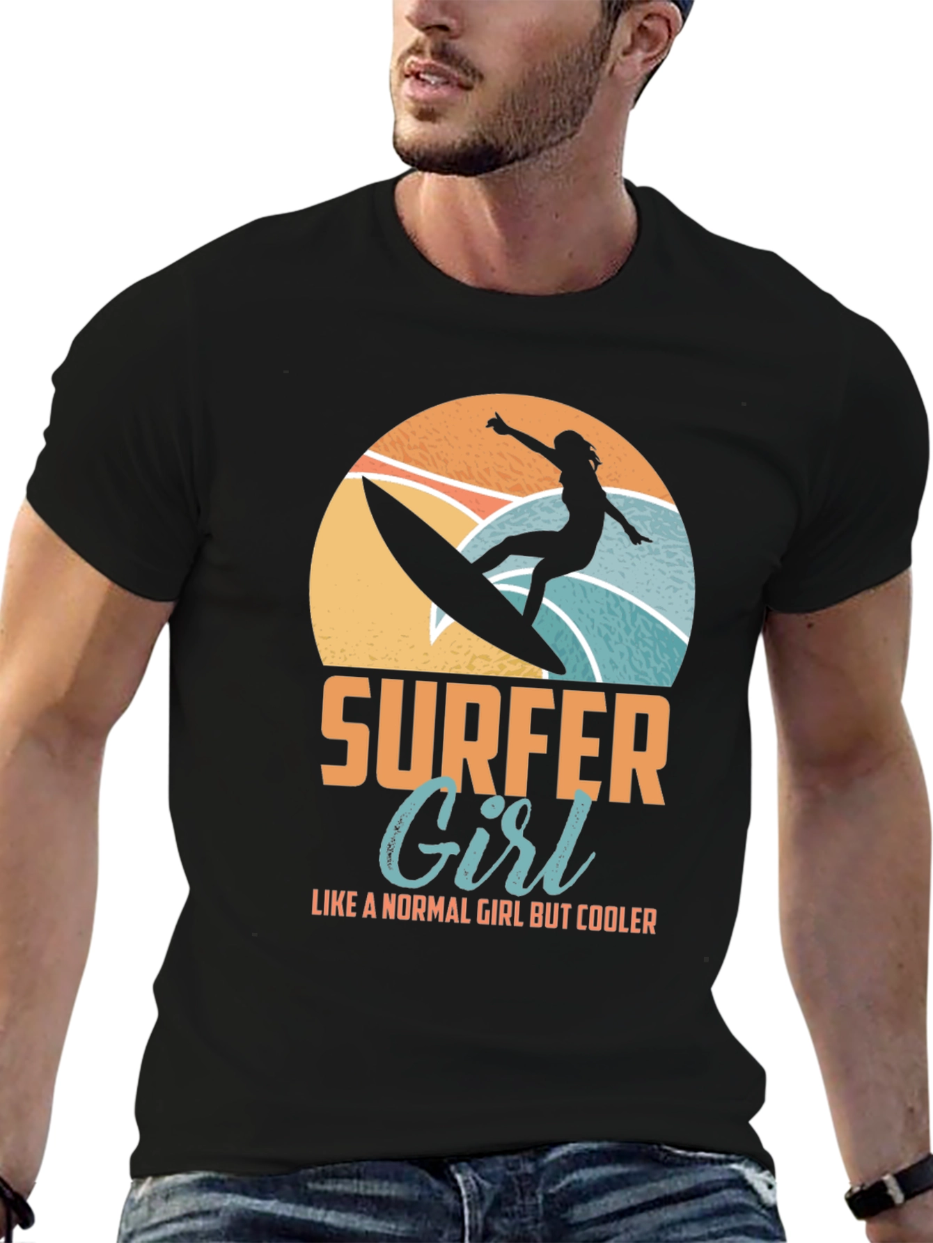 Surfer Girl Graphic Tee - Cool Beach Vibes
