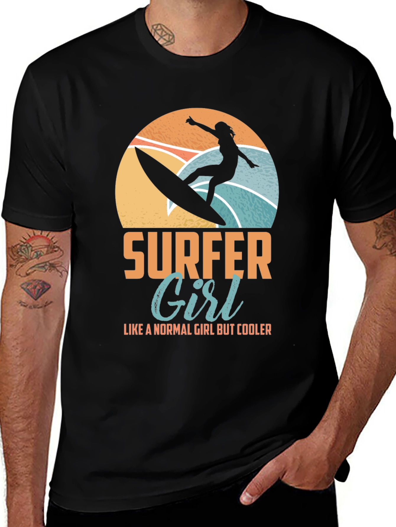 Surfer Girl Graphic Tee - Cool Beach Vibes
