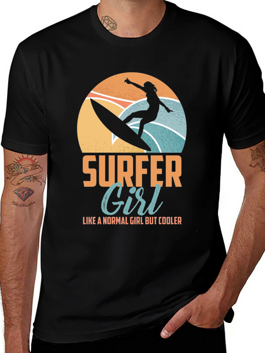 Surfer Girl Graphic Tee - Cool Beach Vibes