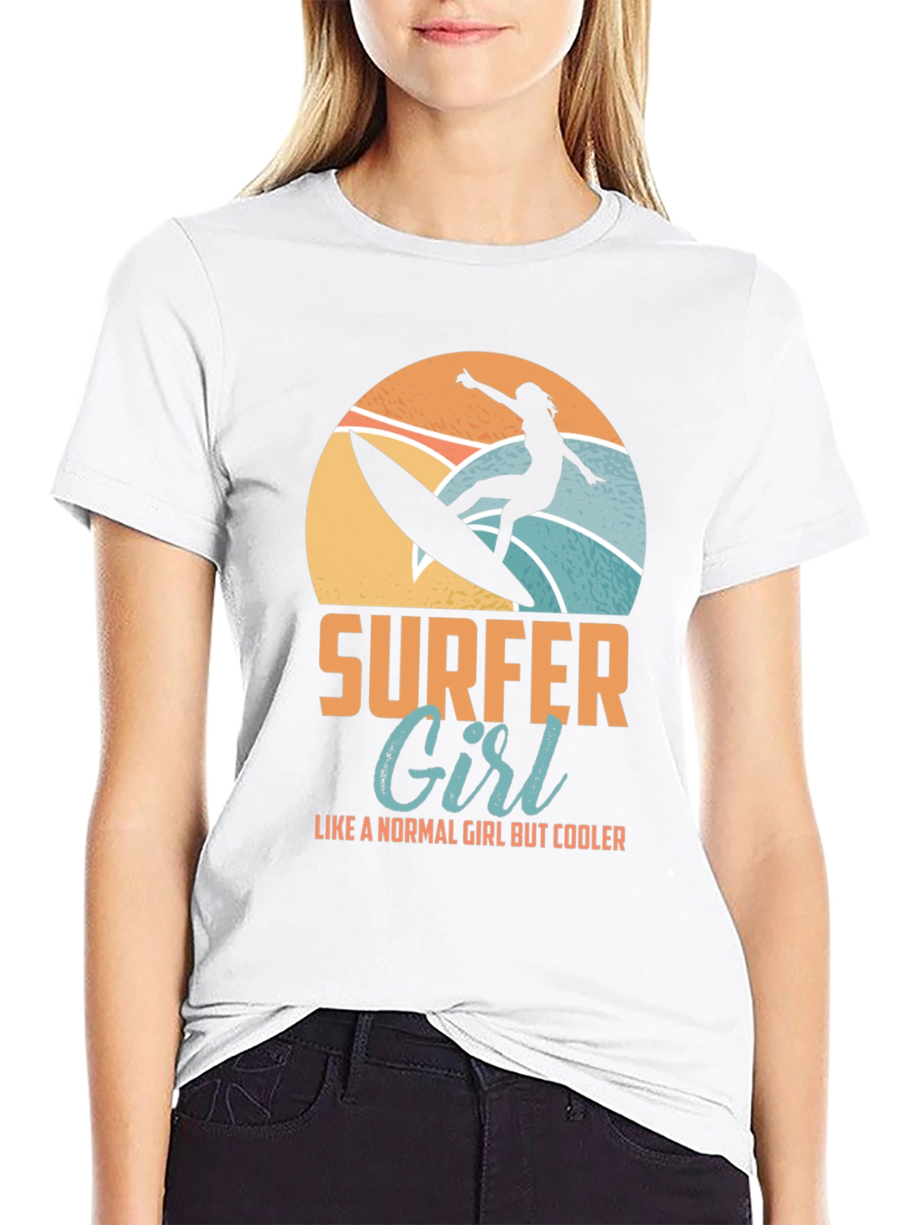 Surfer Girl Graphic Tee - Cool Beach Vibes