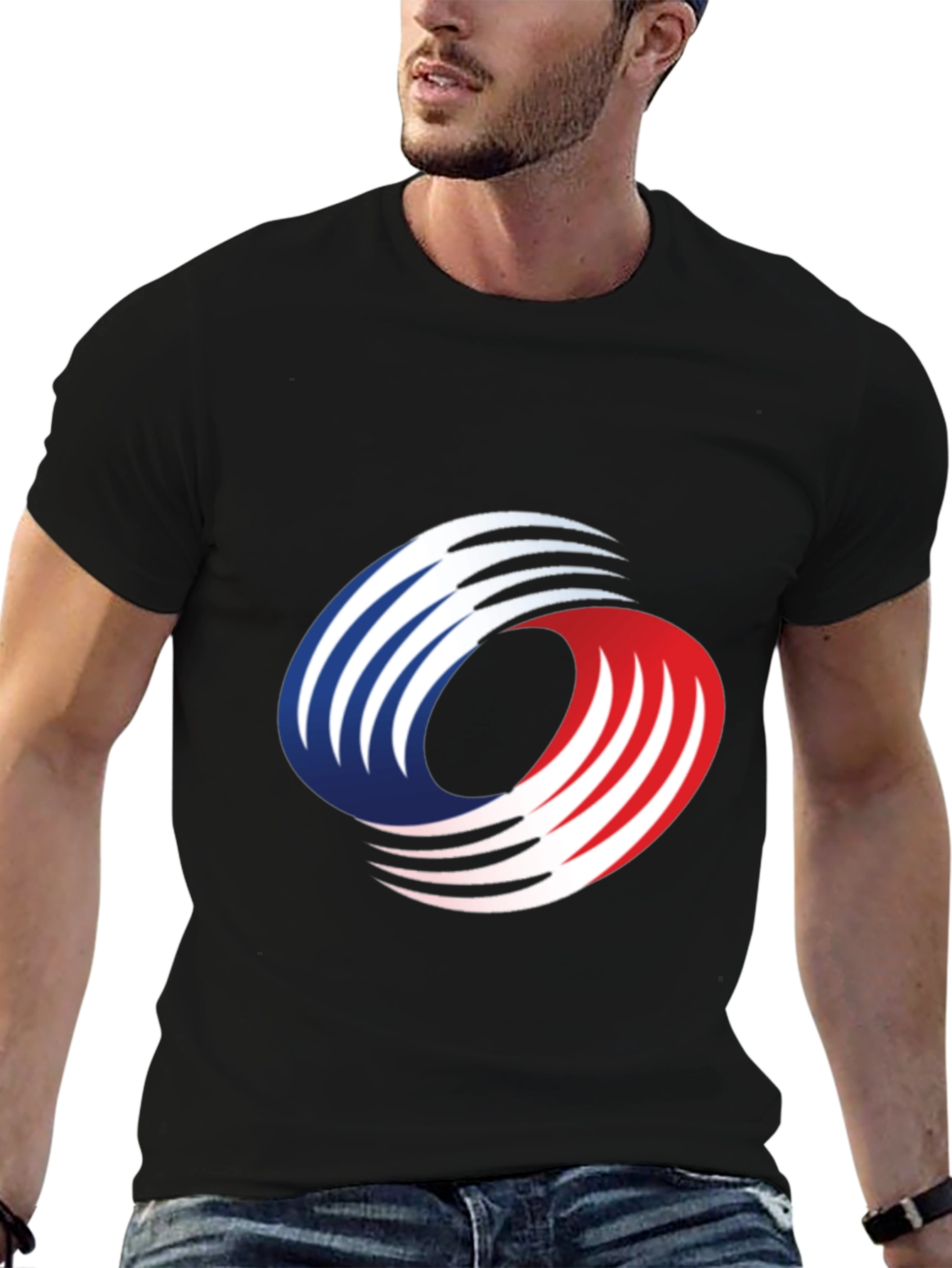 Abstract Graphic Tee - Red White & Blue