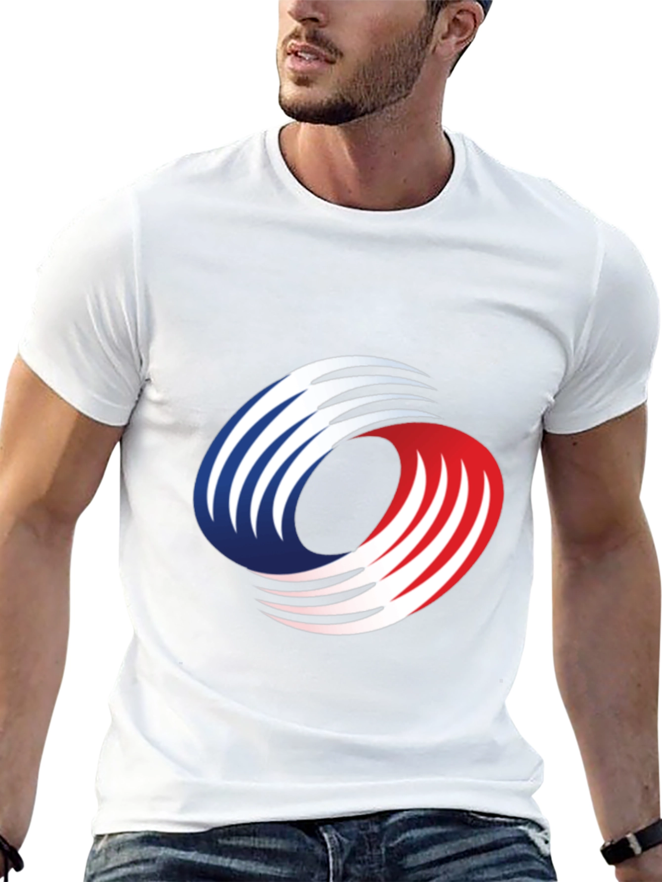 Abstract Graphic Tee - Red White & Blue