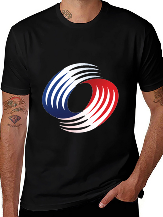 Abstract Graphic Tee - Red White & Blue