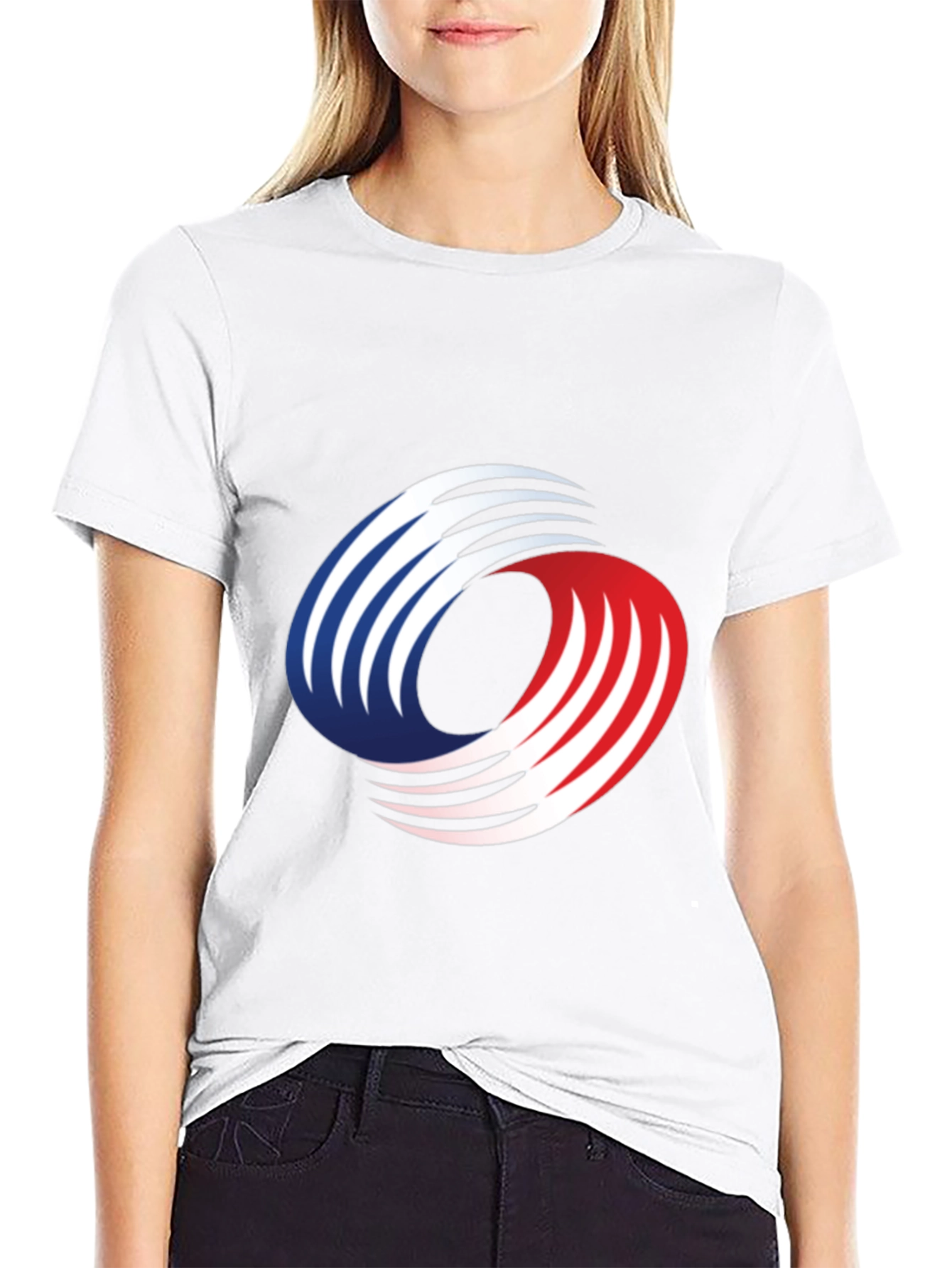 Abstract Graphic Tee - Red White & Blue