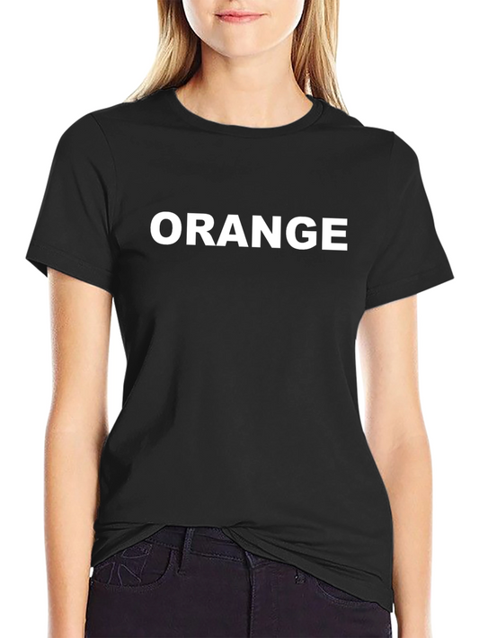 Black T-Shirt with ORANGE Text