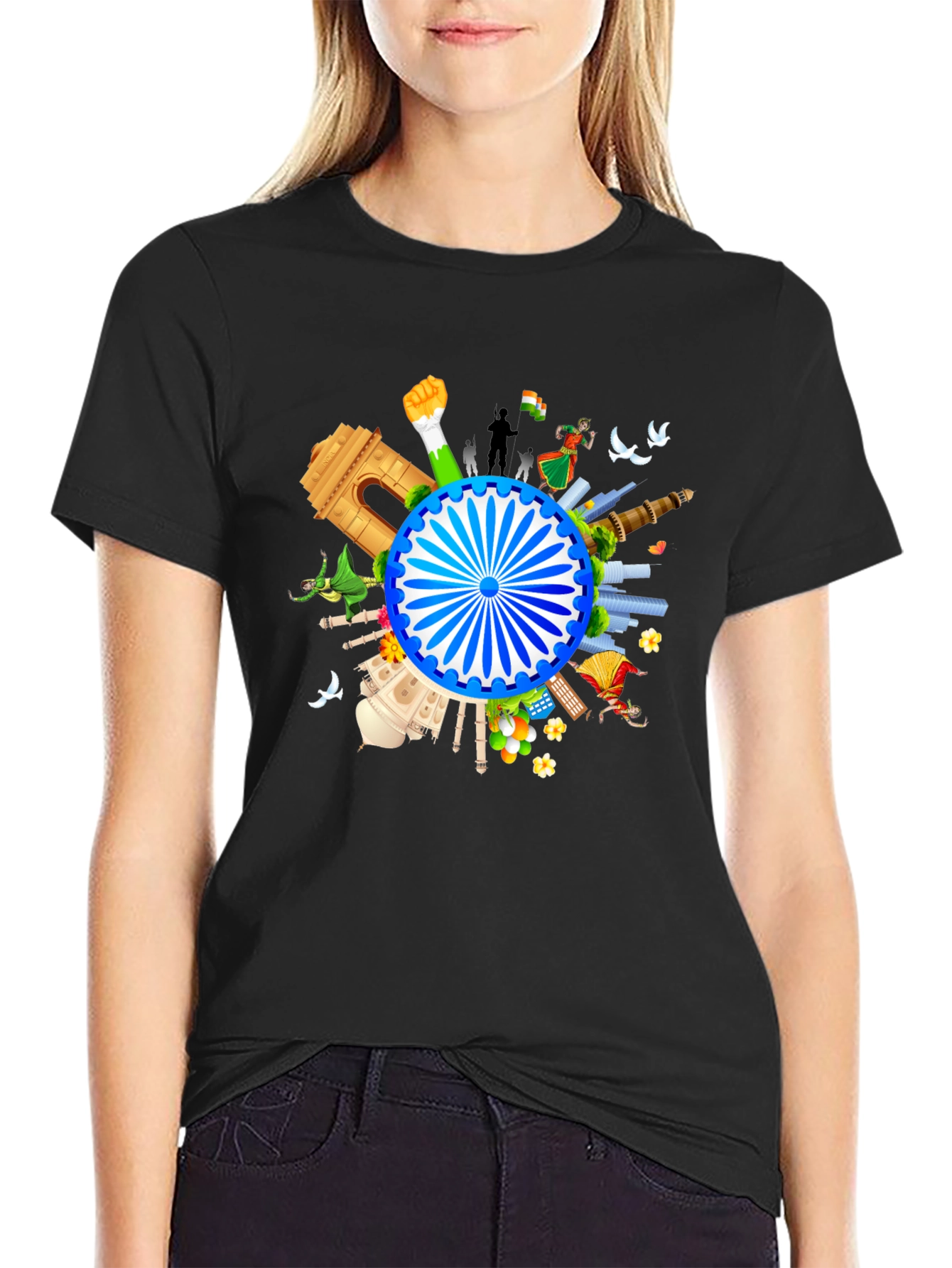 India Pride Black Graphic Tee