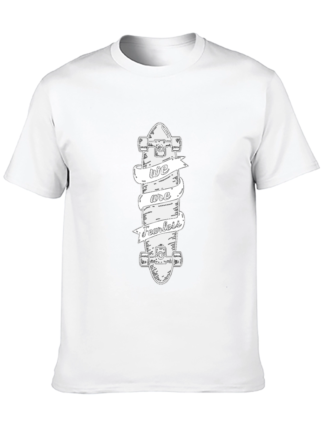 Fearless Skateboard Graphic Tee - Black Cotton T-Shirt