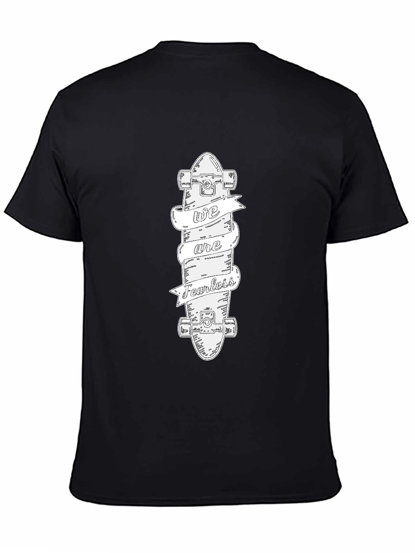 Fearless Skateboard Graphic Tee - Black Cotton T-Shirt