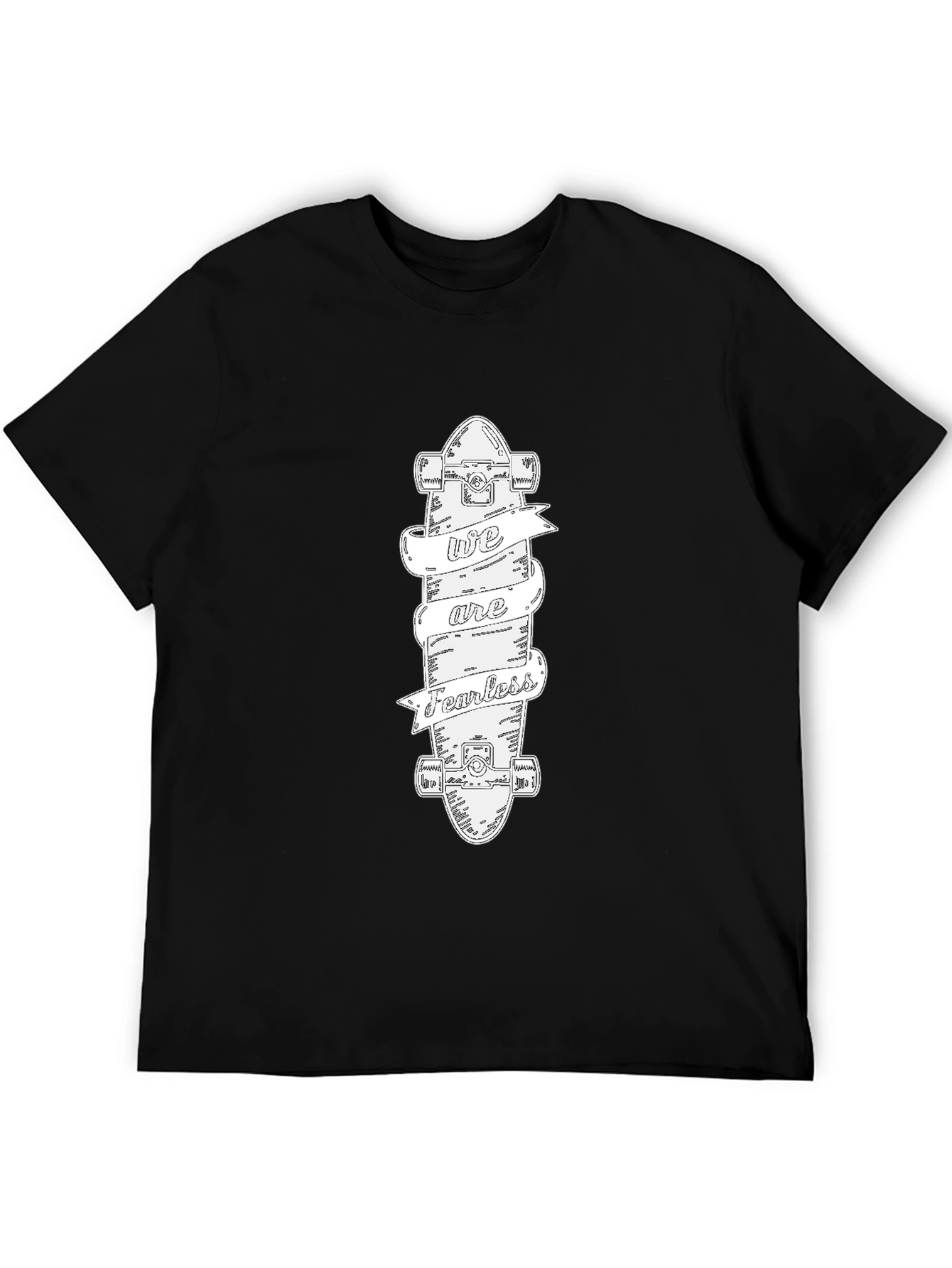 Fearless Skateboard Graphic Tee - Black Cotton T-Shirt