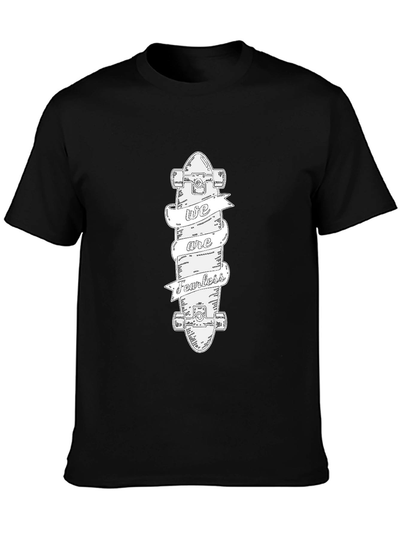 Fearless Skateboard Graphic Tee - Black Cotton T-Shirt