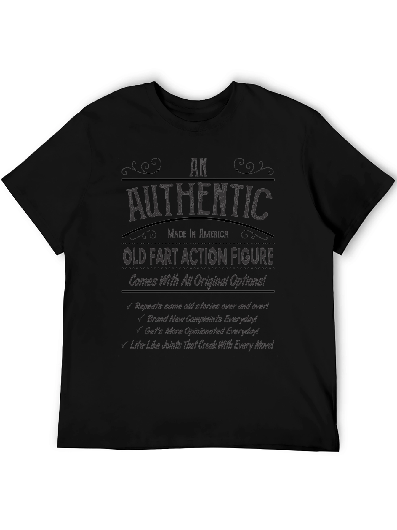 Authentic Old Fart Action Figure T-Shirt