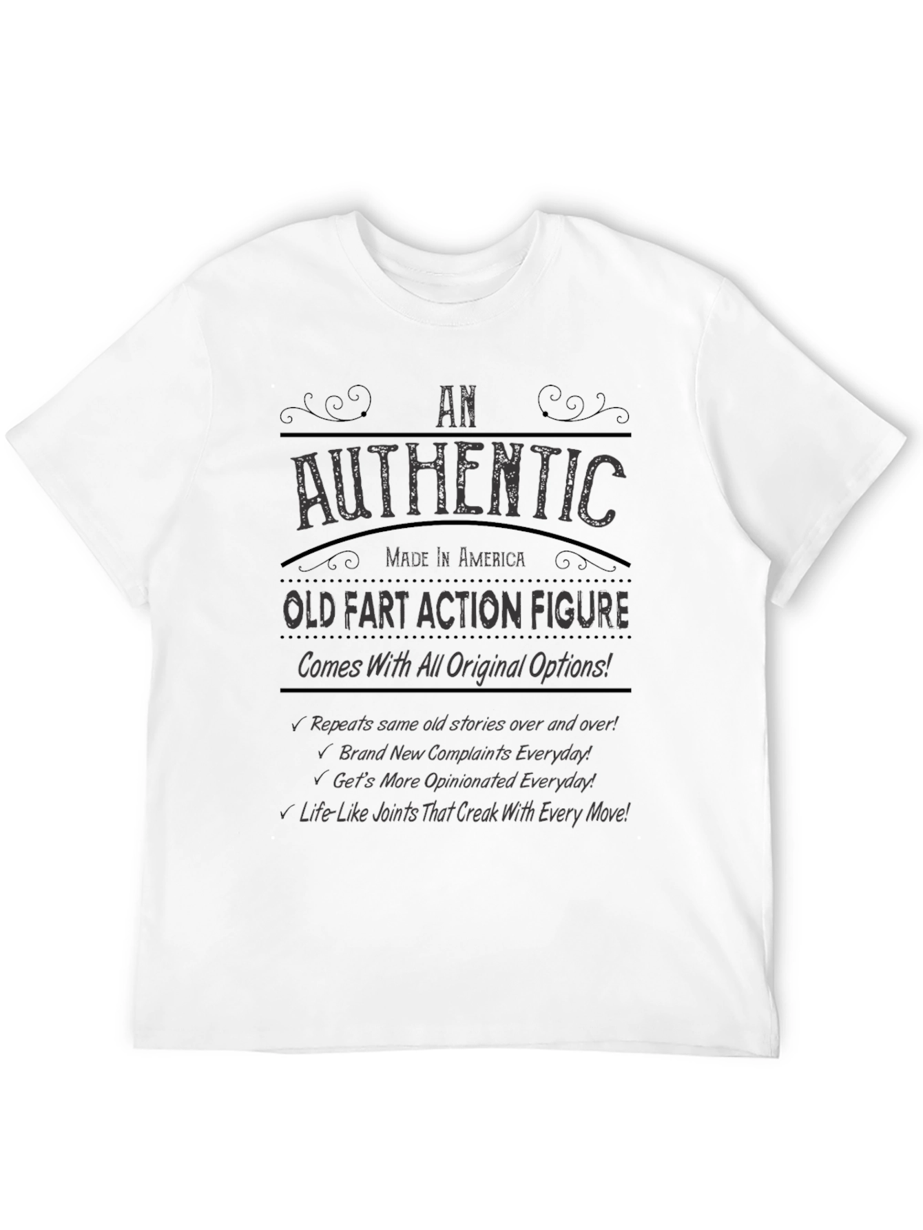 Authentic Old Fart Action Figure T-Shirt