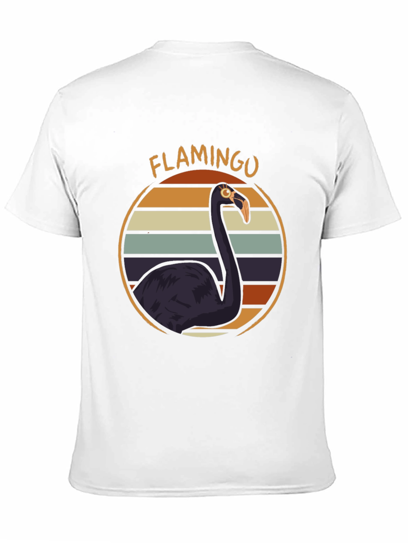 Retro Flamingo Graphic T-Shirt - Black