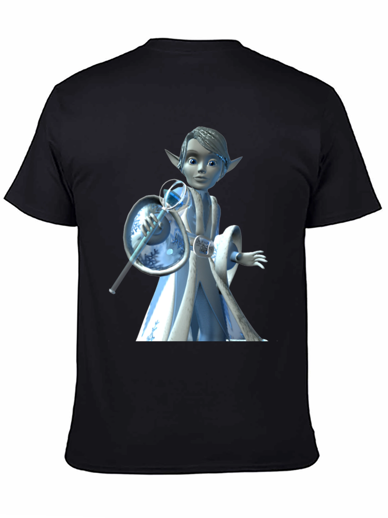 Cartoon Character Graphic Tee - Black T-Shirt