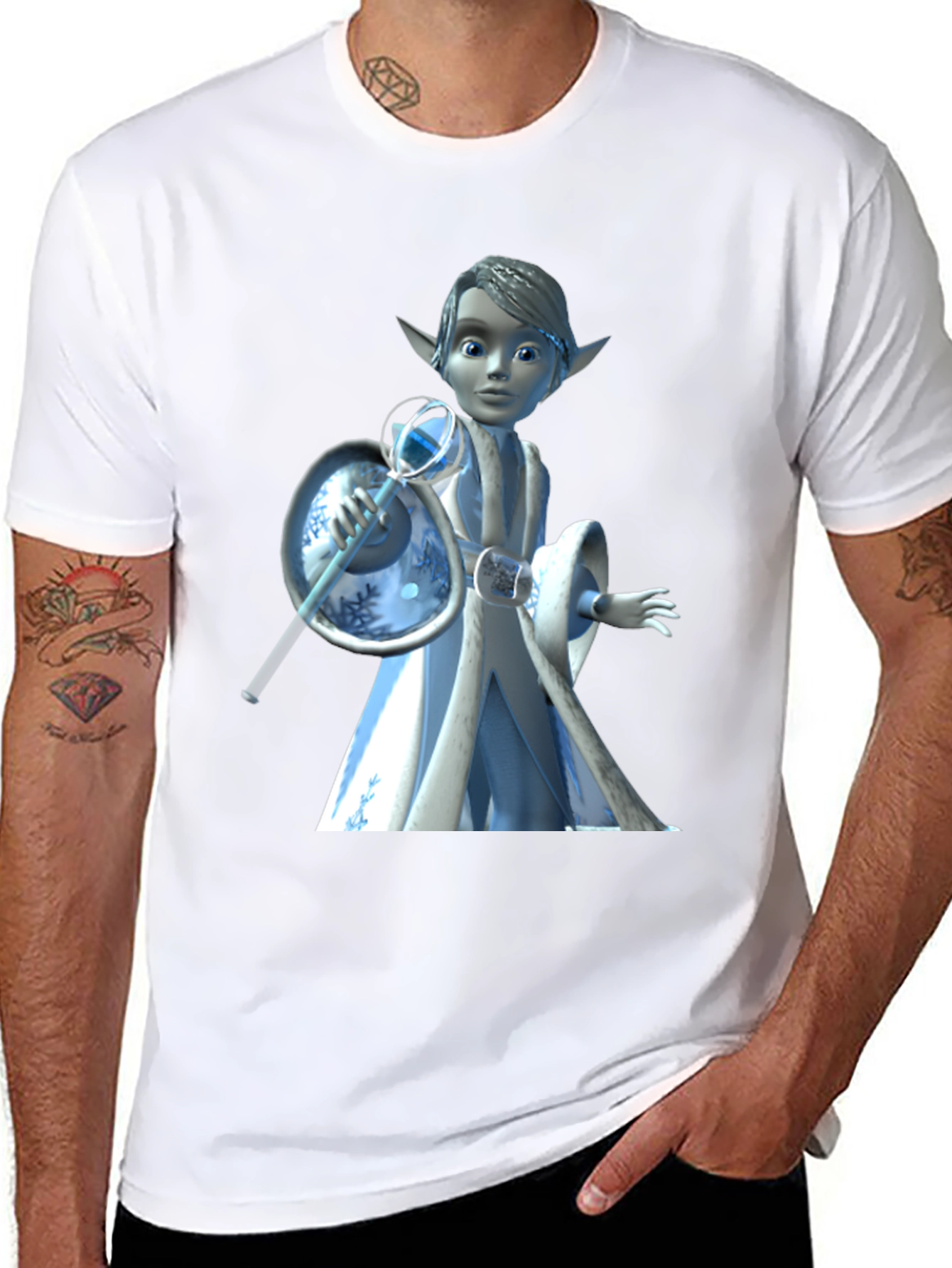 Cartoon Character Graphic Tee - Black T-Shirt