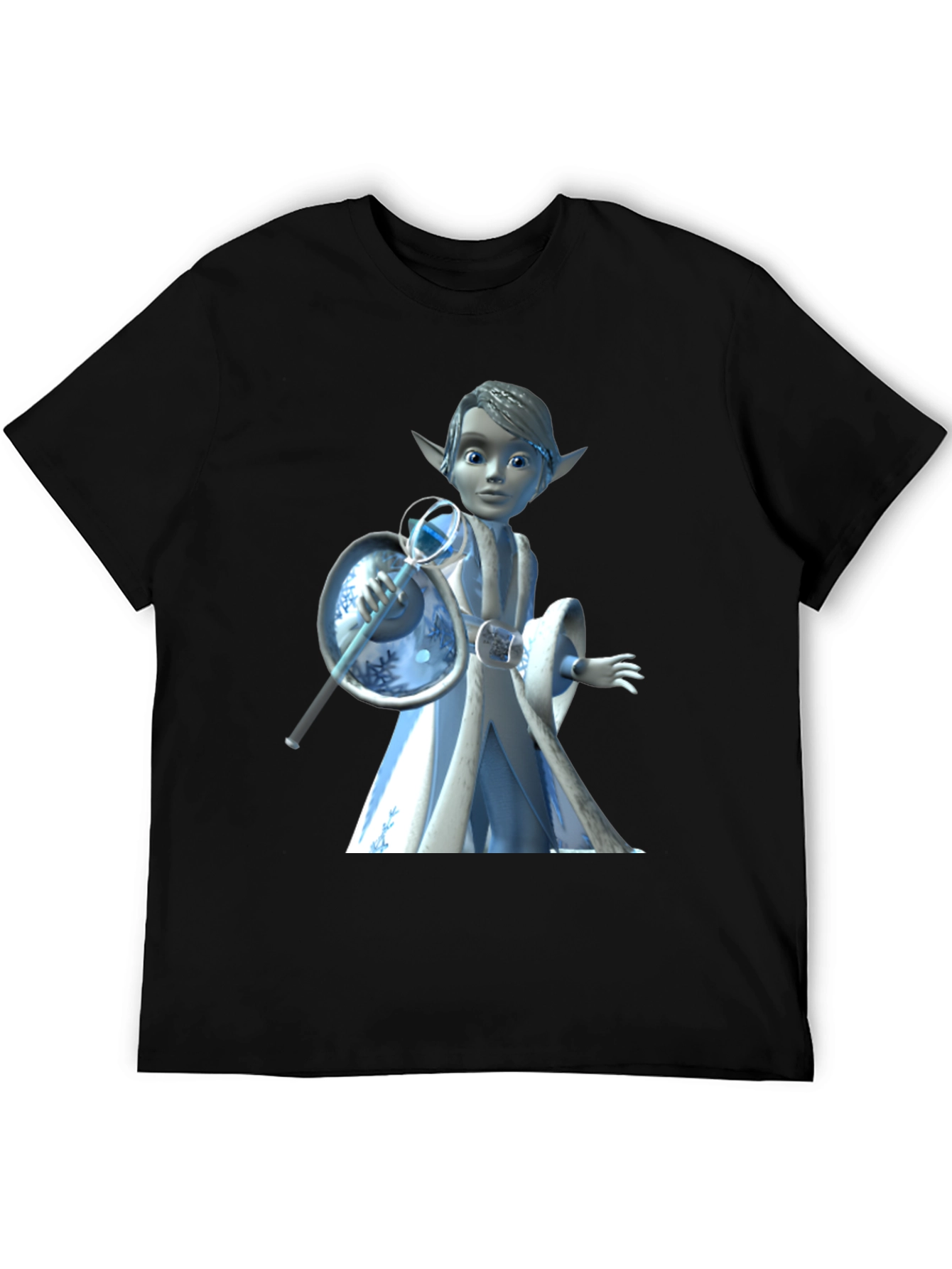 Cartoon Character Graphic Tee - Black T-Shirt