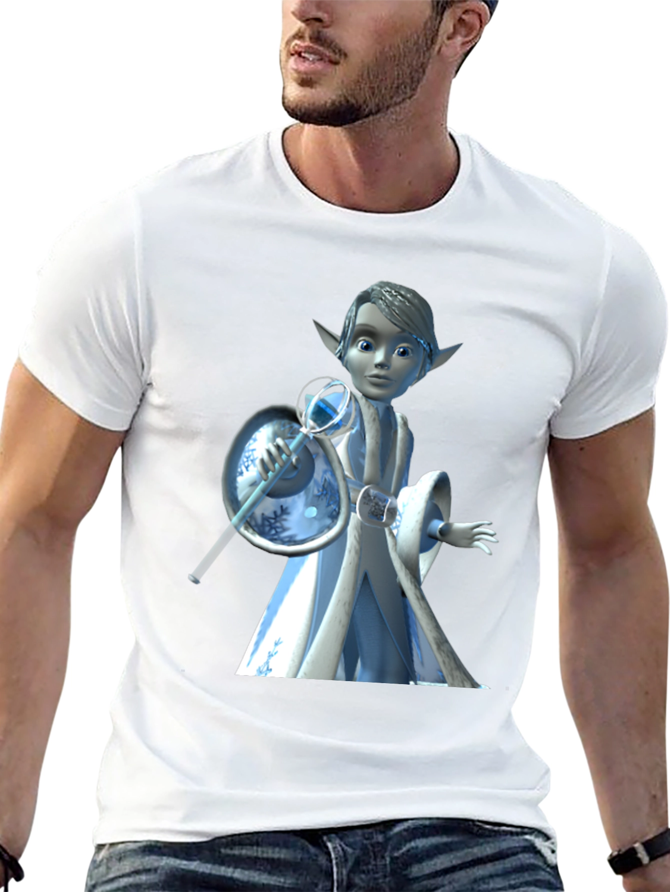 Cartoon Character Graphic Tee - Black T-Shirt