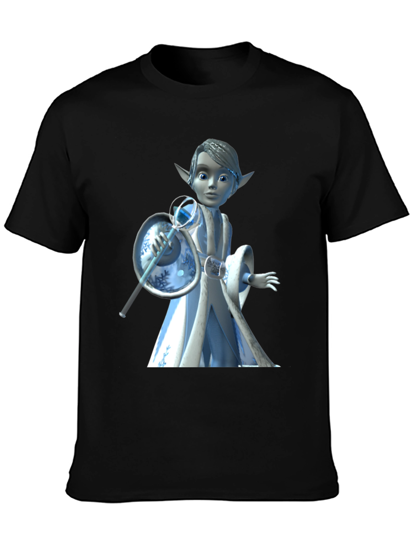 Cartoon Character Graphic Tee - Black T-Shirt