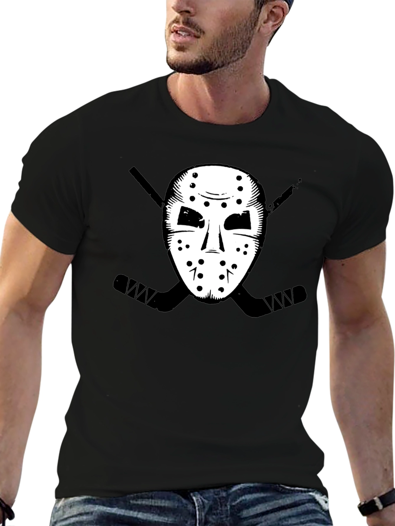 Hockey Mask Graphic Tee - Black T-Shirt