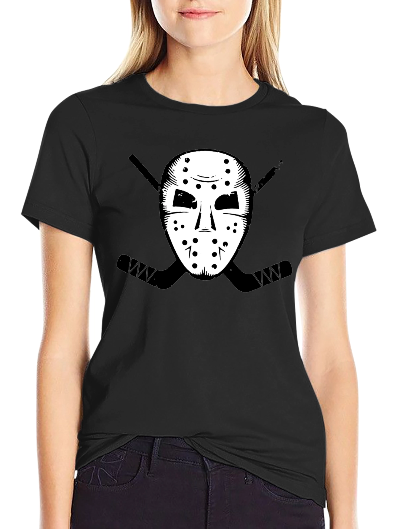 Hockey Mask Graphic Tee - Black T-Shirt